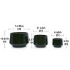 Syemin Planters Set of 3 Ceramic Flowerpot, Modern Indoor Outdoor Planter Patio with Drainage Holes for Garden Windowsill, Green, 14.96"*14.96"*10.63" - 3 of 4