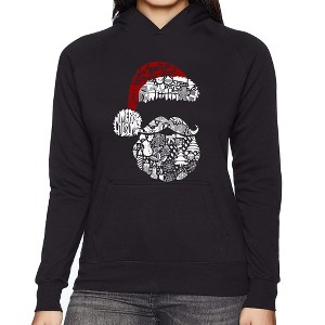 LA Pop Art Santa Pics - Women's Word Art Hooded Sweatshirt - 1 of 4