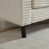 MAYEERTY 122.5 Inch Oversized U Shaped Modular Sofa Corduroy Fabric 2 Pillows 2 Ottomans Plastic Legs Beige Living Room Sectional - 4 of 4
