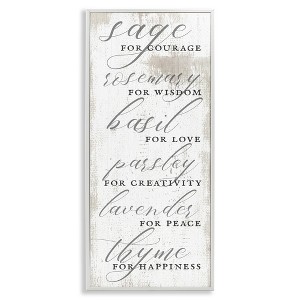 Stupell Industries Sage Basil Thyme Sentimental Phrases, 10" x 24" - 1 of 4