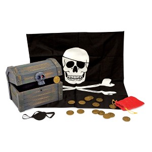 Melissa & Doug Wooden Pirate Chest Pretend Play Set - 1 of 4