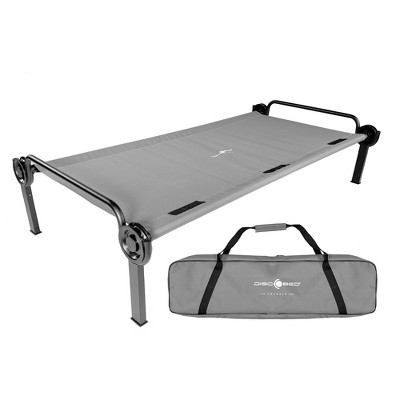 Disc-O-Bed Trundle Cot for XL/2XL Bunk System, Portable Folding Camping Bed, Adjustable Height Adult Sleeping Cot, Lightweight with Carry Bag, Grey