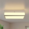 DORESshop 12 in. 2-Light White Chrome Modern Square Ceiling Light, Frosted Glass Flush Mount for Hallway, Bedroom, Entry - 3 of 4
