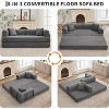 4-in-1 Convertible Sleeper Sofa Bed, 78.7" Corduroy Loveseat with Fixed Frame, Pillow & Floor Mattress - No Assembly Required - 4 of 4