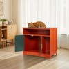 VEVOR Cat Litter Box Enclosure, 31 in Hidden Litter Box Cabinet with Shelf & Storage, Modern Style Indoor Cat Washroom, Red & Green - 2 of 4