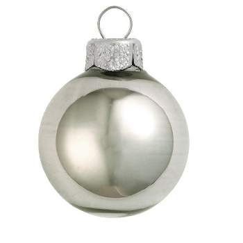 Northlight Shiny Finish Glass Christmas Ball Ornaments - 2.75" (70mm) - Pewter Gray - 12ct