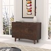 NicBex Narrow Console Table with 7 Drawers,Stylish Minimalist Entryway Table with Round Knobs,Modern Couch Table for Living Room,Auburn - 2 of 4