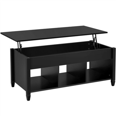 Yaheetech Lift Top Coffee Table With Hidden Compartment & 3 Cube Open Shelves For Living Room
