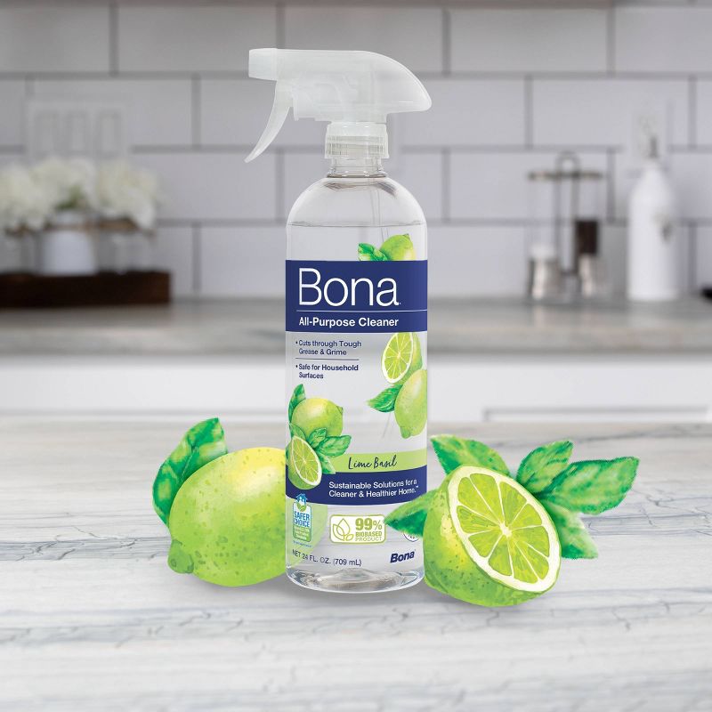 Bona Lime Basil Cleaning Products Multi Surface All Purpose Cleaner Spray - 24 fl oz, 3 of 10