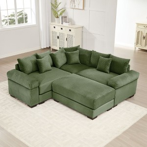 Oversized Cloud Modular Sectional Couch,Convertible Sectional Couches Deep Seat Extra-Wide Armrests - 1 of 4