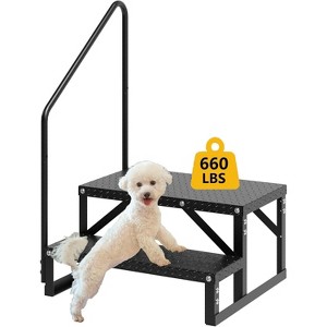 COZONY RV Steps with Handrail, 2/3/4/5 Step Portable Stairs, Anti-Slip, 660 lbs Capacity, Heavy Duty Ladder for Camper, Hot Tub, Trailer, Outdoor - 1 of 4