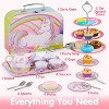 35Pcs Unicorn Tea Party Set for Little Girls, Pretend Tin Teapot Set, Princess Tea Time Play Kitchen Toy for Birthday Gifts Kids Toddlers Age 3 4 5 6 - 2 of 4