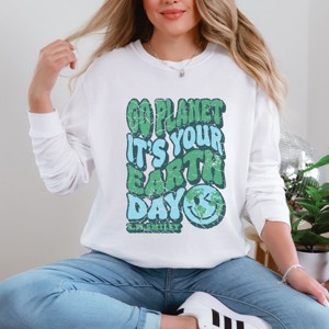 Simply Sage Market S.W.Smiley Go Planet It's Your Earth Day Garment Dyed Long Sleeve - 1 of 4
