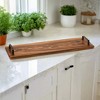 Kalmar Home Acacia Wood Tray w/ Metal Handles - Extra Long - image 3 of 3