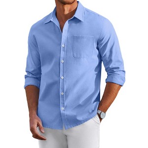 COOFANDY Men's Oxford Shirt Long Sleeve Casual Button Down Shirts - 1 of 4