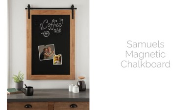 Rustic Brown and Black Magnetic Wood Framed Chalkboard
