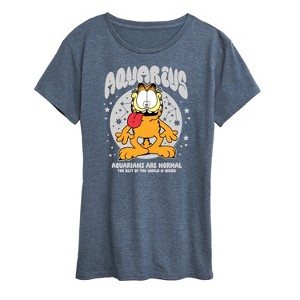 Women's - Garfield - Aquarius Rest Of The World Is Weird Short Sleeve Graphic T-Shirt - 1 of 4