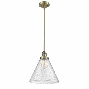 Cone - 1 Light Stem Hung Mini Pendant In Industrial Style-16 Inches Tall and 12 Inches Wide - 1 of 1