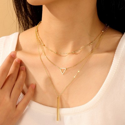 Turandoss Layered Necklaces for Women - 14K Gold Plated Bar Pearls Coin Disc, Adjustable Dainty Choker