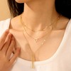 Turandoss Layered Necklaces for Women - 14K Gold Plated Bar Pearls Coin Disc, Adjustable Dainty Choker - 3 of 4