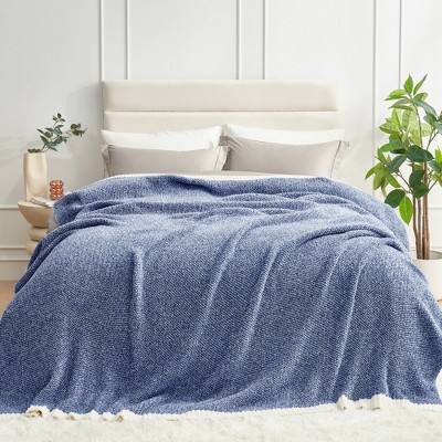 Snuggle Sac Reversible Throw Blanket Knitted Blanket Soft Bedding Blankets