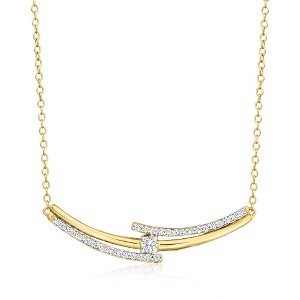 Ross-Simons 0.40 ct. t.w. Diamond Curved Multi-Bar Necklace in 18kt Gold Over Sterling - 1 of 3