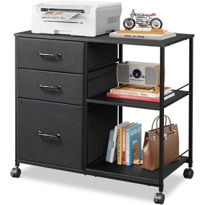 DEVAISE 3 Drawer Mobile File Cabinet, Rolling Printer Stand with Open Storage Shelf for Home Office - 1 of 4