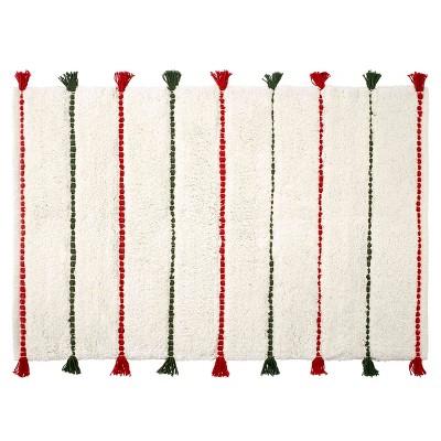 Holiday Countdown Polyester Shower Curtain with Resin Hooks Set