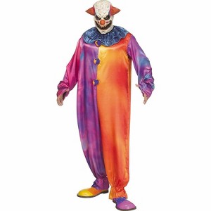 Fun World Adult General Sizing Tie-Die Clown Jumpsuit Halloween Costume Jumpsuit - Multicolored One Size - 1 of 1