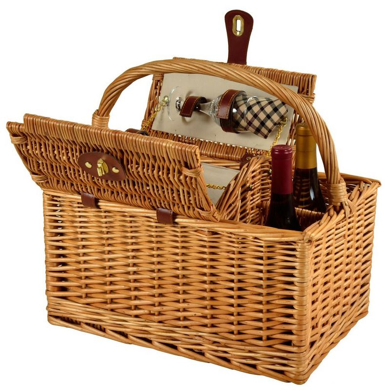 Picnic at Ascot Vineyard Willow Picnic Basket with service for 2, 2 of 5