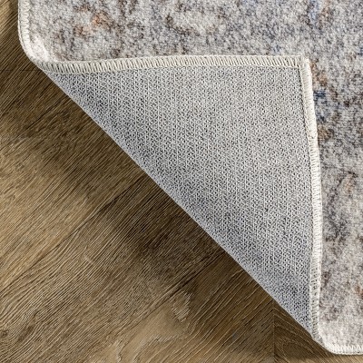 Easy-Care 8' x 10' Gray Synthetic Rectangular Washable Rug