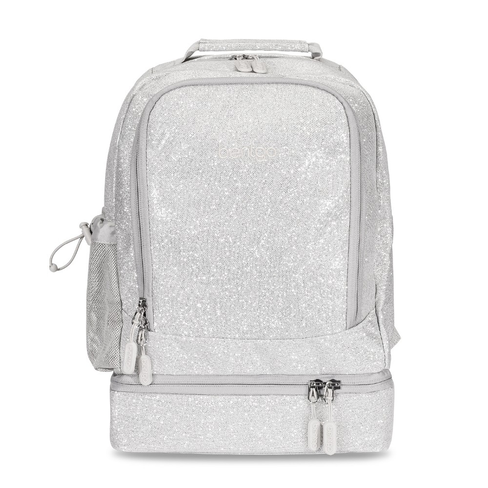 Photos - Travel Accessory Bentgo Kids' 2-in-1 16.5" Backpack and Insulated Lunch Bag - Silver Glitte