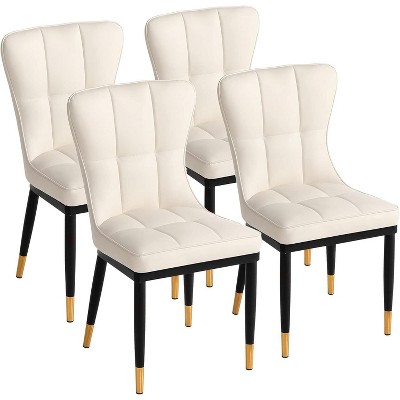 Bekrvio Leather Dining Room Chairs, Set of 4
