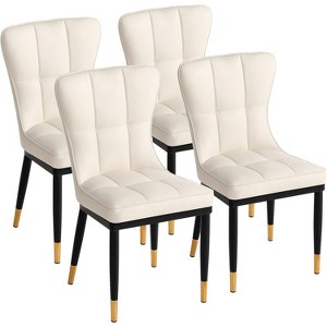 Bekrvio Leather Dining Room Chairs, Set of 4 - 1 of 4