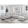Modern Large Modular L-Shaped Sectional Sofa with Console and Ottoman, Solid Wood Frame - 2 of 4
