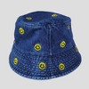 Anna-Kaci Women's Denim Bucket Hat Foldable with Smiley Face Embroidery - 2 of 4