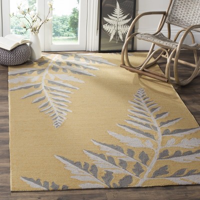 Handmade Duck's Egg Floral Synthetic 4' x 6' Rug