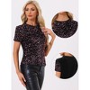 INSPIRE CHIC Women's Sequin Velvet Crew Neck Short Sleeve T-shirt - 2 of 4