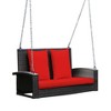 50" 2-Person Wicker Hanging Porch Swing with 2 Back Cushions and 1 Seat Cushion - 4 of 4
