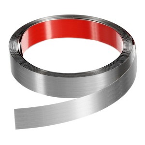 Unique Bargains Self-Adhesive Stainless Steel Mirror Finish Peel and Stick Wall Trim - 1 of 4