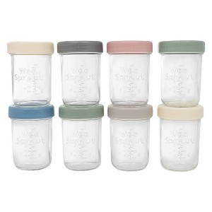 WeeSprout Glass Baby Food Storage Jars with Lids, Reusable Small Containers -  4/8 oz, 8/12 Pack - 1 of 4