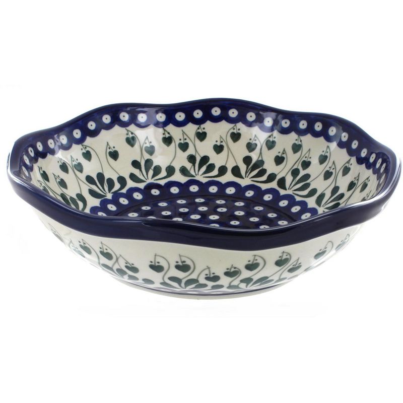 Blue Rose Polish Pottery 273 Ceramika Artystyczna Large Scallop Bowl, 1 of 4