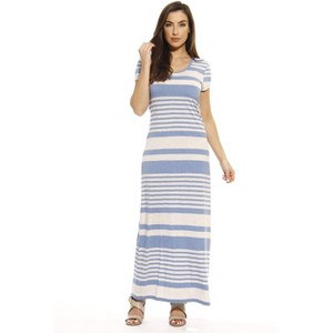 Short Sleeve Stripe Maxi Dress - 1 of 2