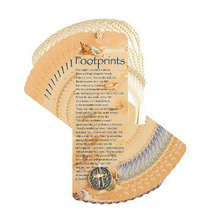 Dicksons Footprints Poem Sandy Brown 6 inch Paper Tussled Bookmark with Coin Pack of 12 - 1 of 4