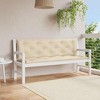 vidaXL Indoor/Outdoor Bench Cushions 2 pcs, Non-slip, Water-Repellent, Beige 59.1"x19.7"x2.8" - 2 of 4