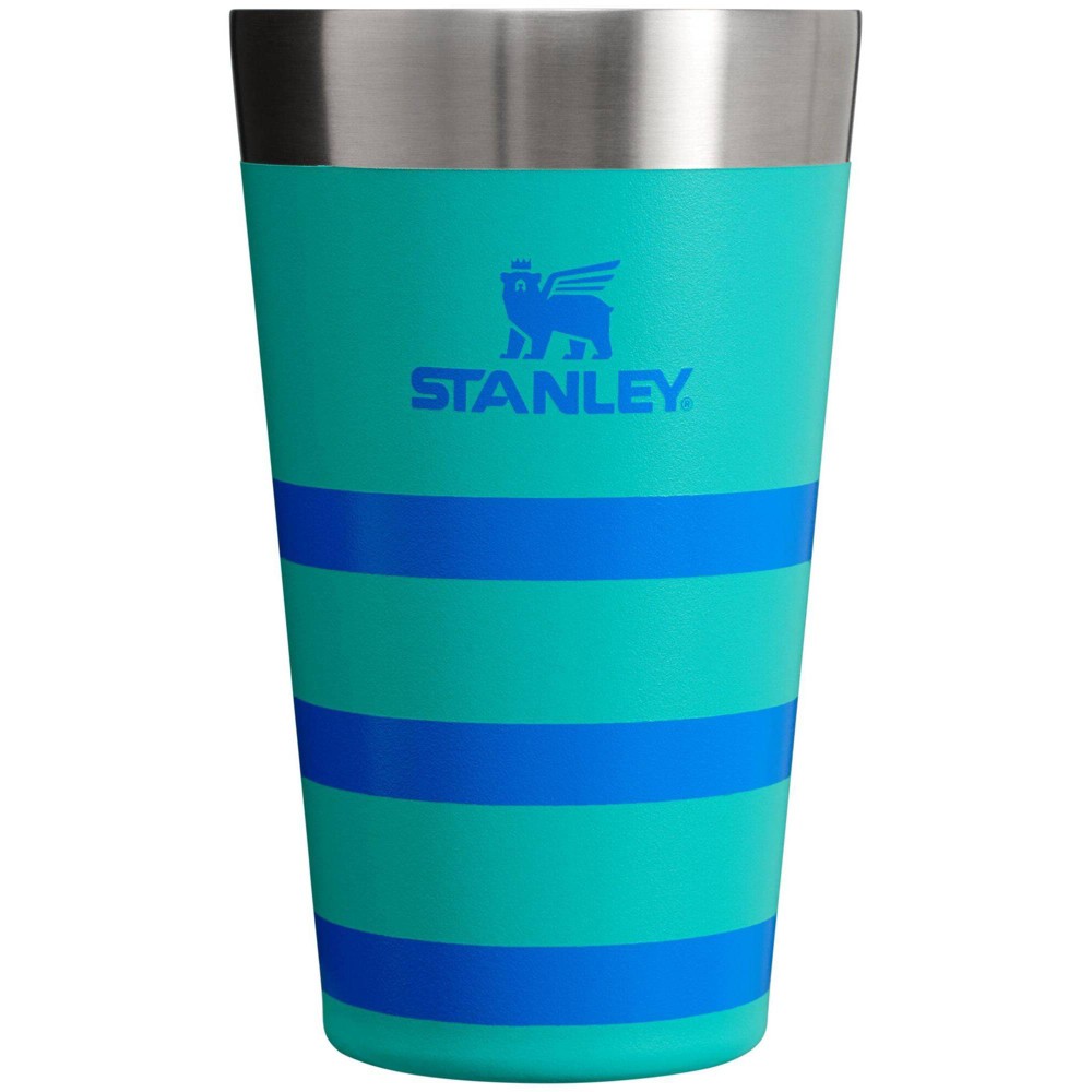 Photos - Glass Stanley 16 oz Stainless Steel Stacking Pint Aquamarine Striped Aqua Stripe 