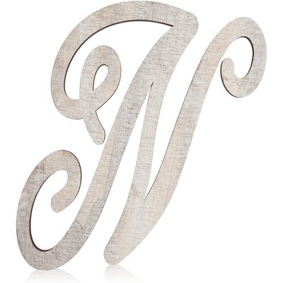 Unfinished Wooden Monogram Alphabet Decorative Letters, Rustic Wall Hanging Craft Home Decor, 13"