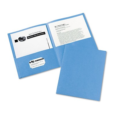 Avery Two-Pocket Folder 40-Sheet Capacity Light Blue 25/Box 47986