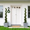 Okak 6/7FT Artificial Spiral Topiary Trees with Plastic Pot, Large Twisted Indoor Faux Boxwood Trees, Artificial Plants for Home, Set of 2 - 4 of 4