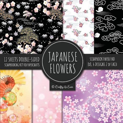 Japanese Flowers Scrapbook Paper Pad 8x8 Scrapbooking Kit for Papercrafts, Cardmaking, Printmaking, DIY Crafts, Floral Themed, Designs, Borders,